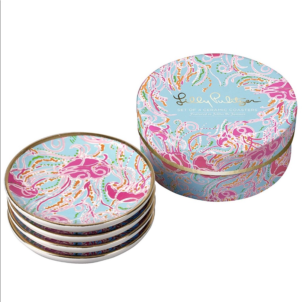 Lilly Pulitzer Set of 4 Coasters Jellies Be Jammin